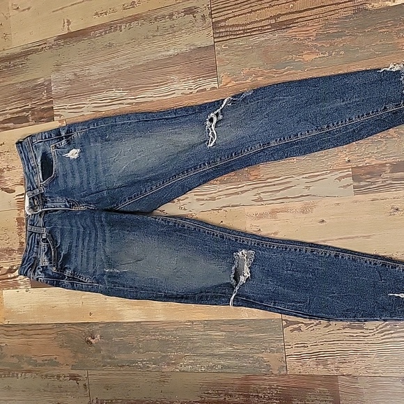 Zara Distressed‎ Skinny Denim Blue Jeans Womens 2 - Picture 2 of 6